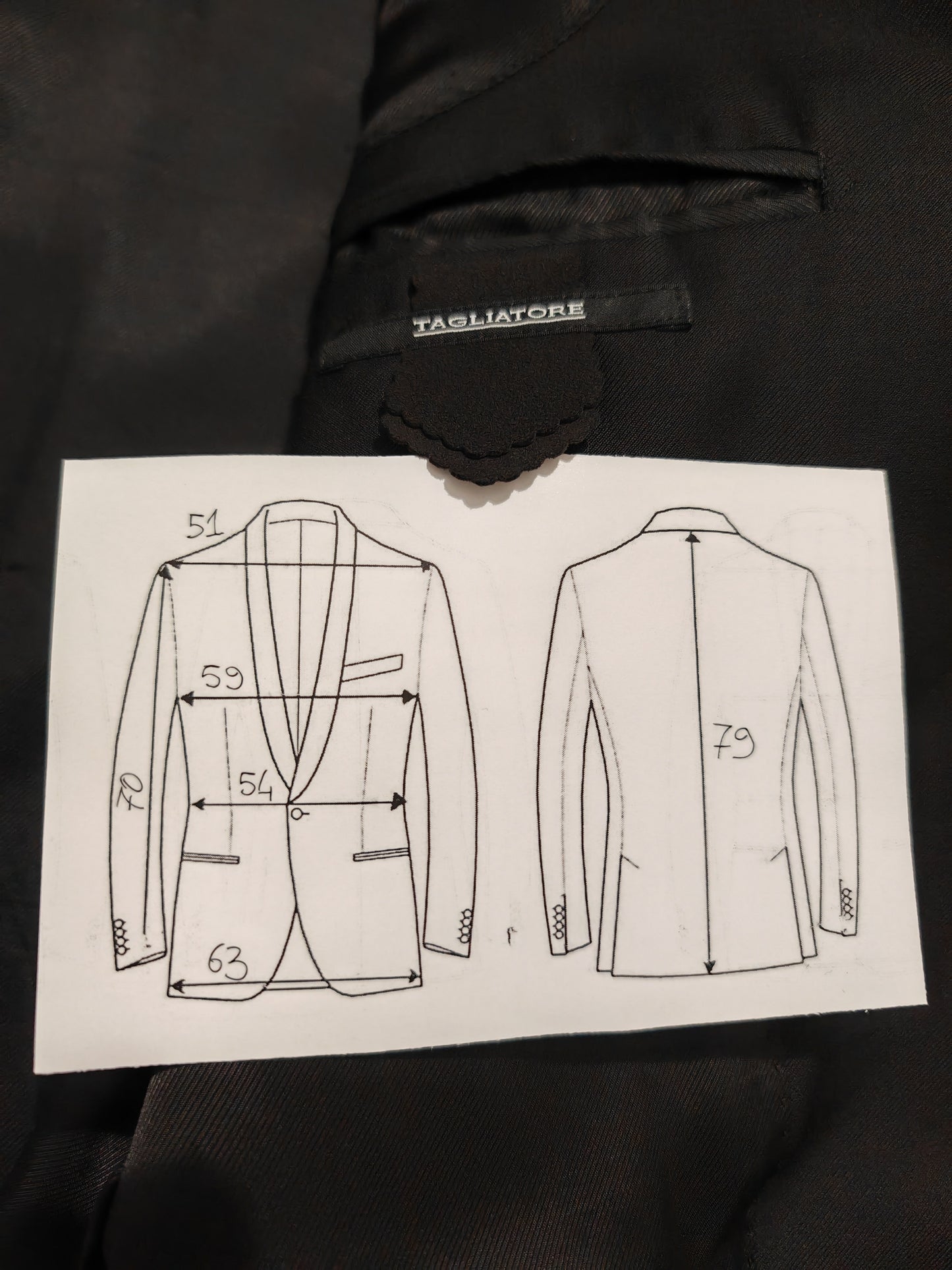 Giacca Tagliatore in stile napoletano in twill di lana nero - tg 54/56