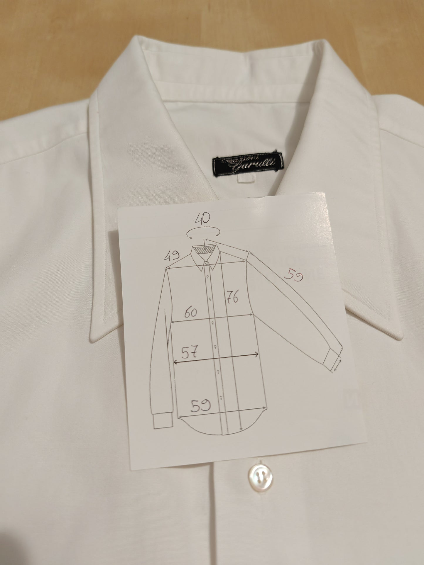 Camicia da smoking anni '70 con collo italiano - tg. M collo 40