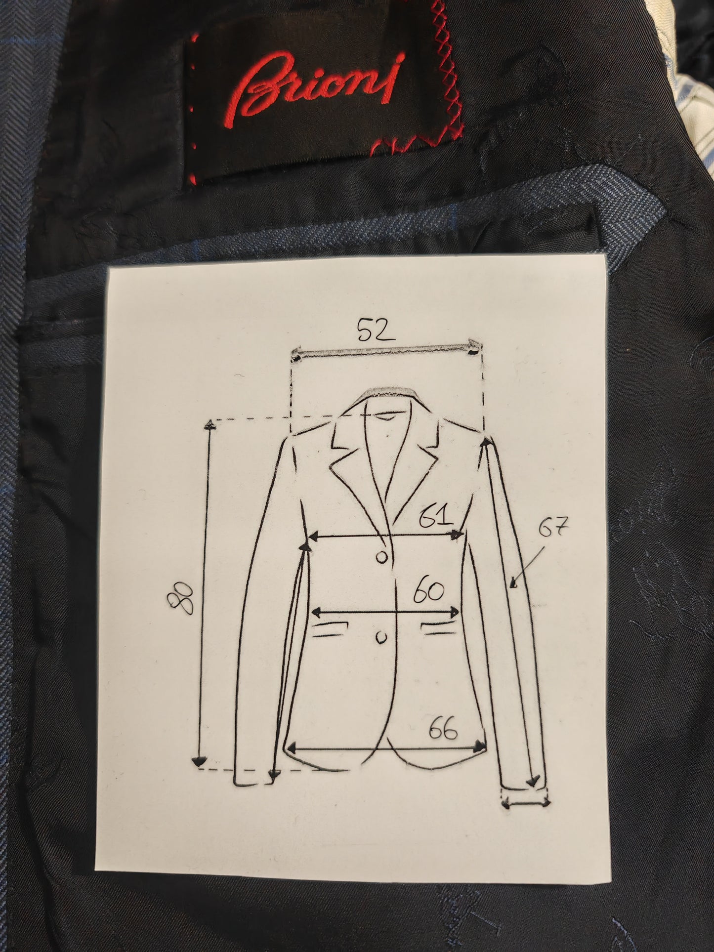 Giacca Brioni su misura in puro cashmere pettinato - tg. 58