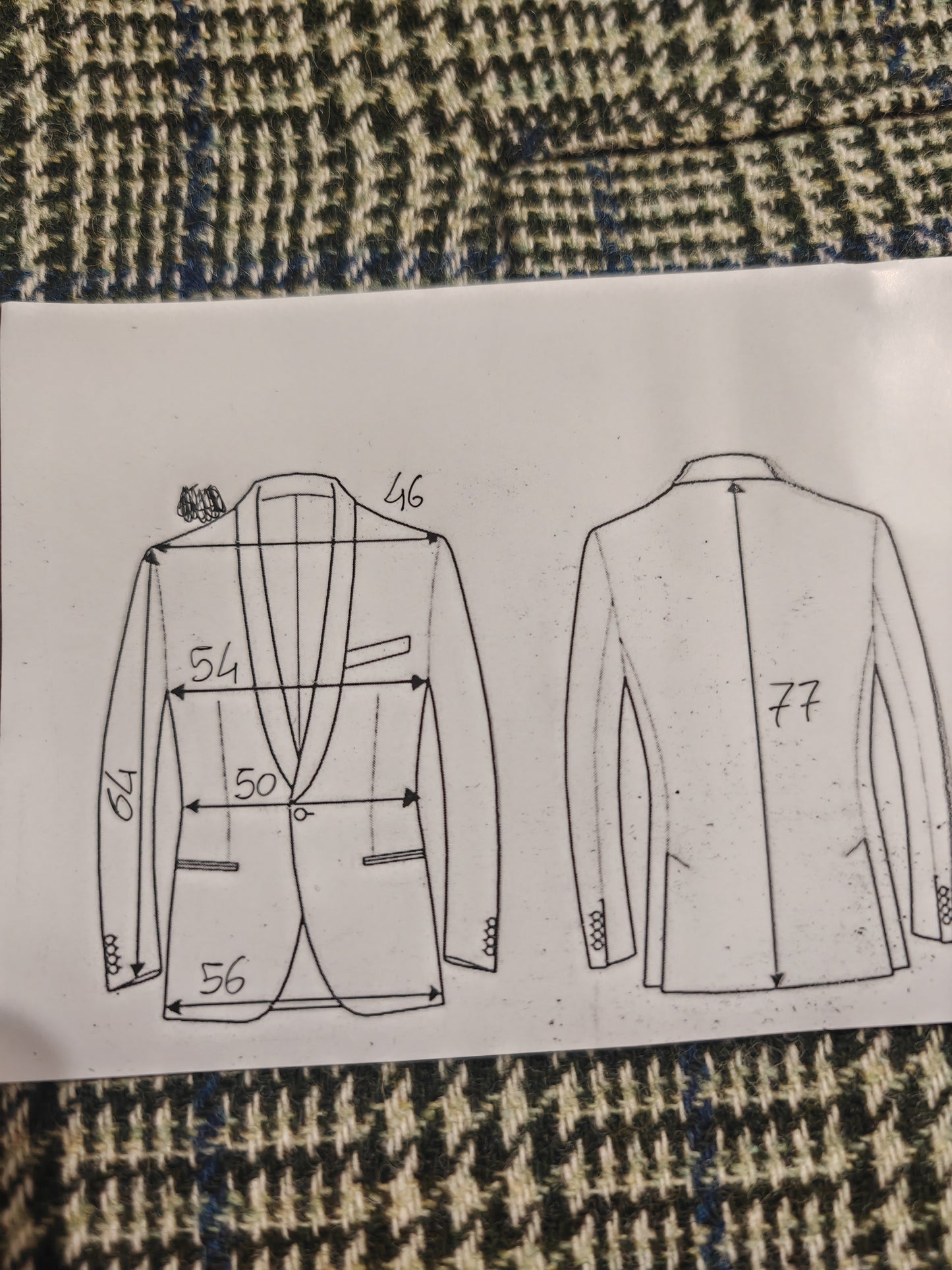 Giacca principe di Galles verde scuro - tg. 48/50