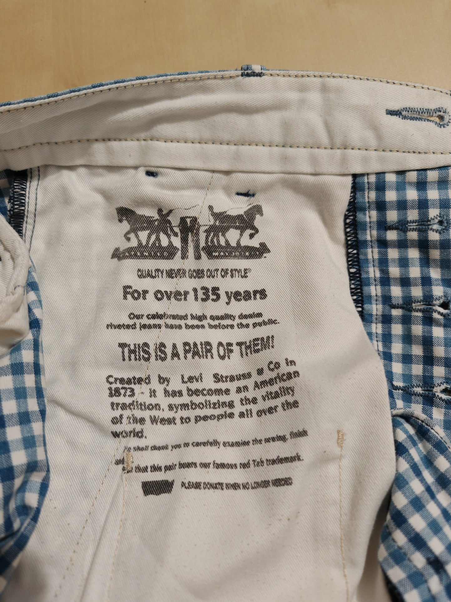 Levi's vichy checked shorts - W30