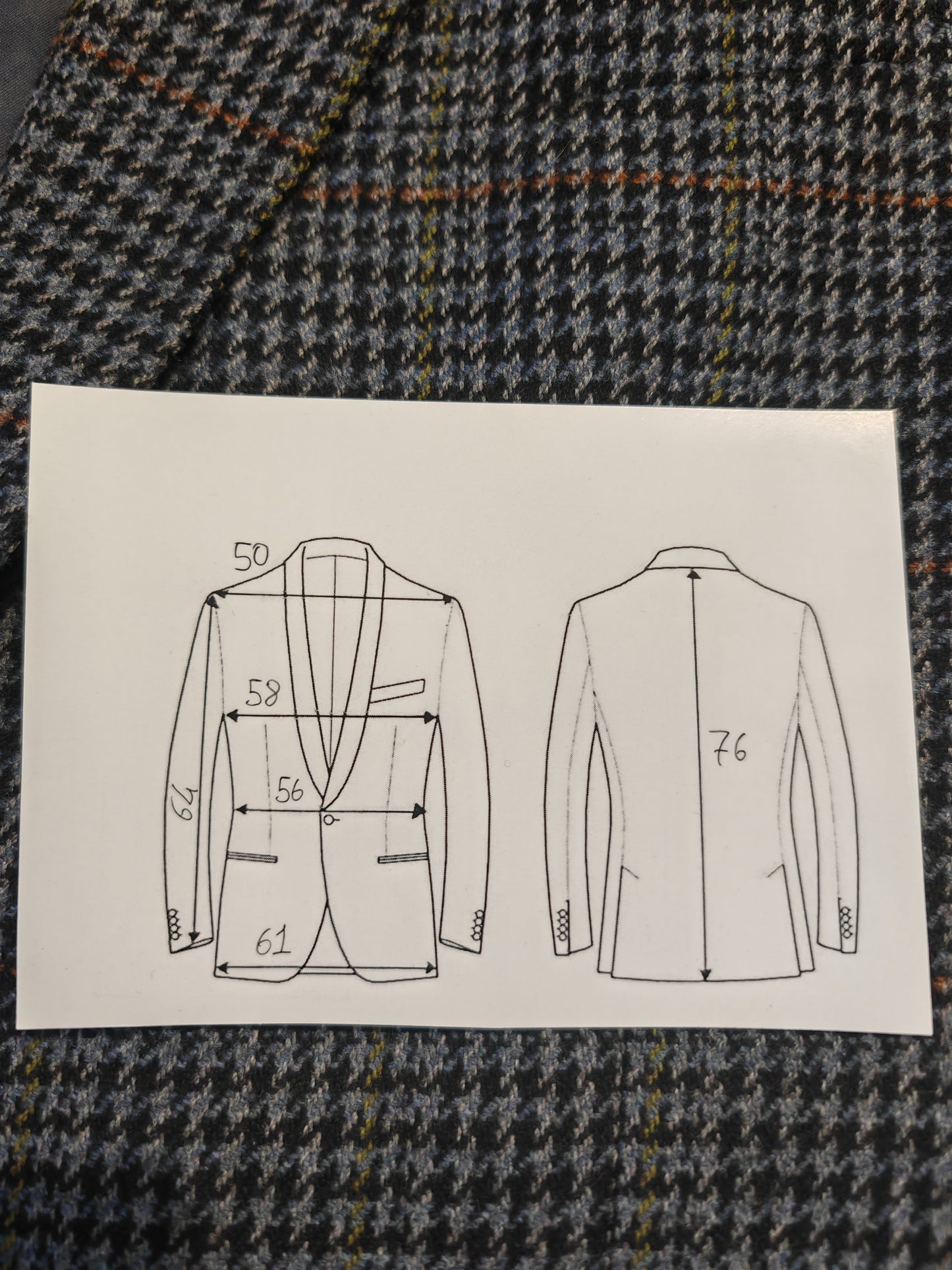 Giacca anni '80 pied-de-poule tessuto Cerruti lana e cashmere - tg. 52