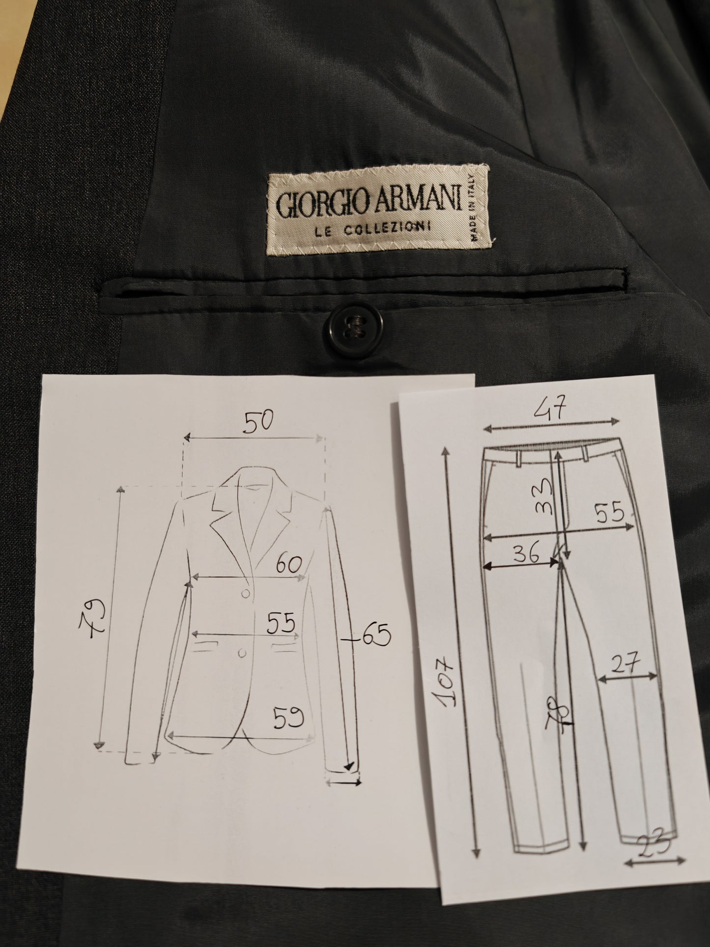 Completo Armani Collezioni antracite tela fresco lana - tg. 54