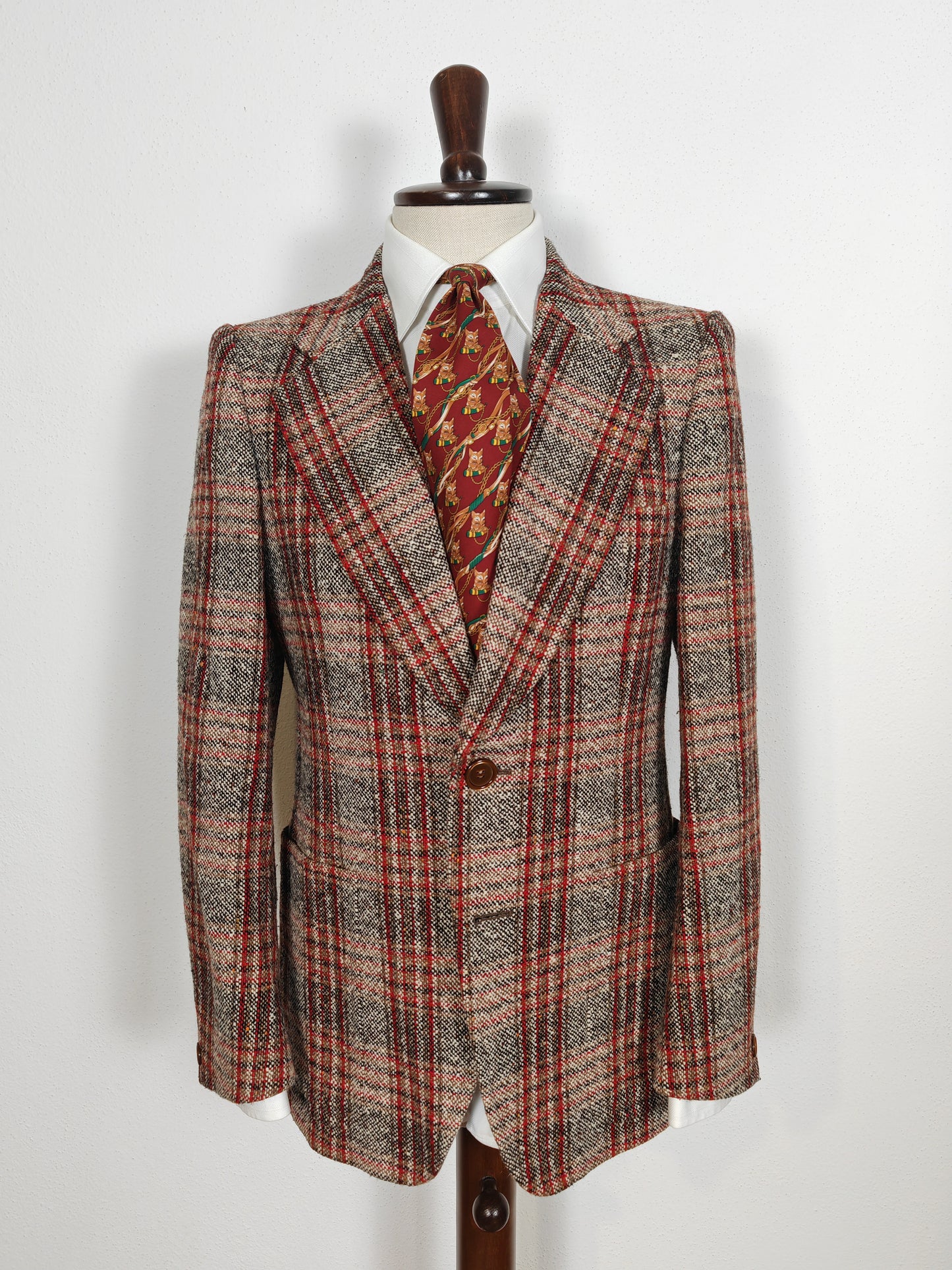 Giacca anni '70 in tweed a quadri - tg. 44/46