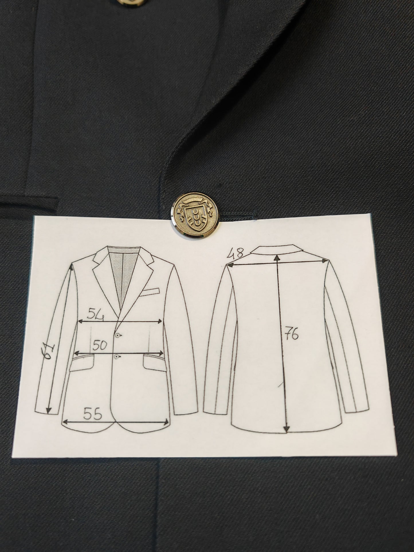 Blazer doppiopetto anni '80 navy - tg. 48