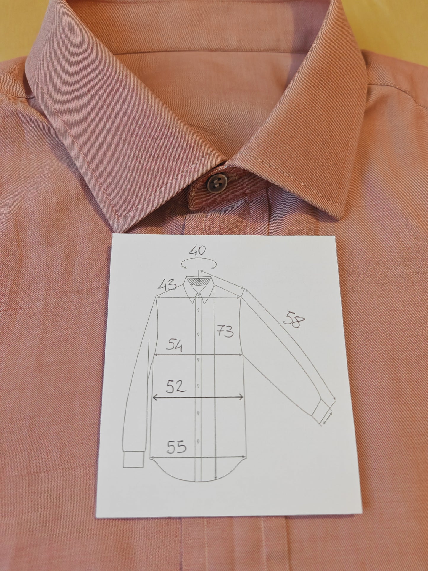 Camicia sartoriale in twill rosso/rosa cangiante - tg. S collo 39/40