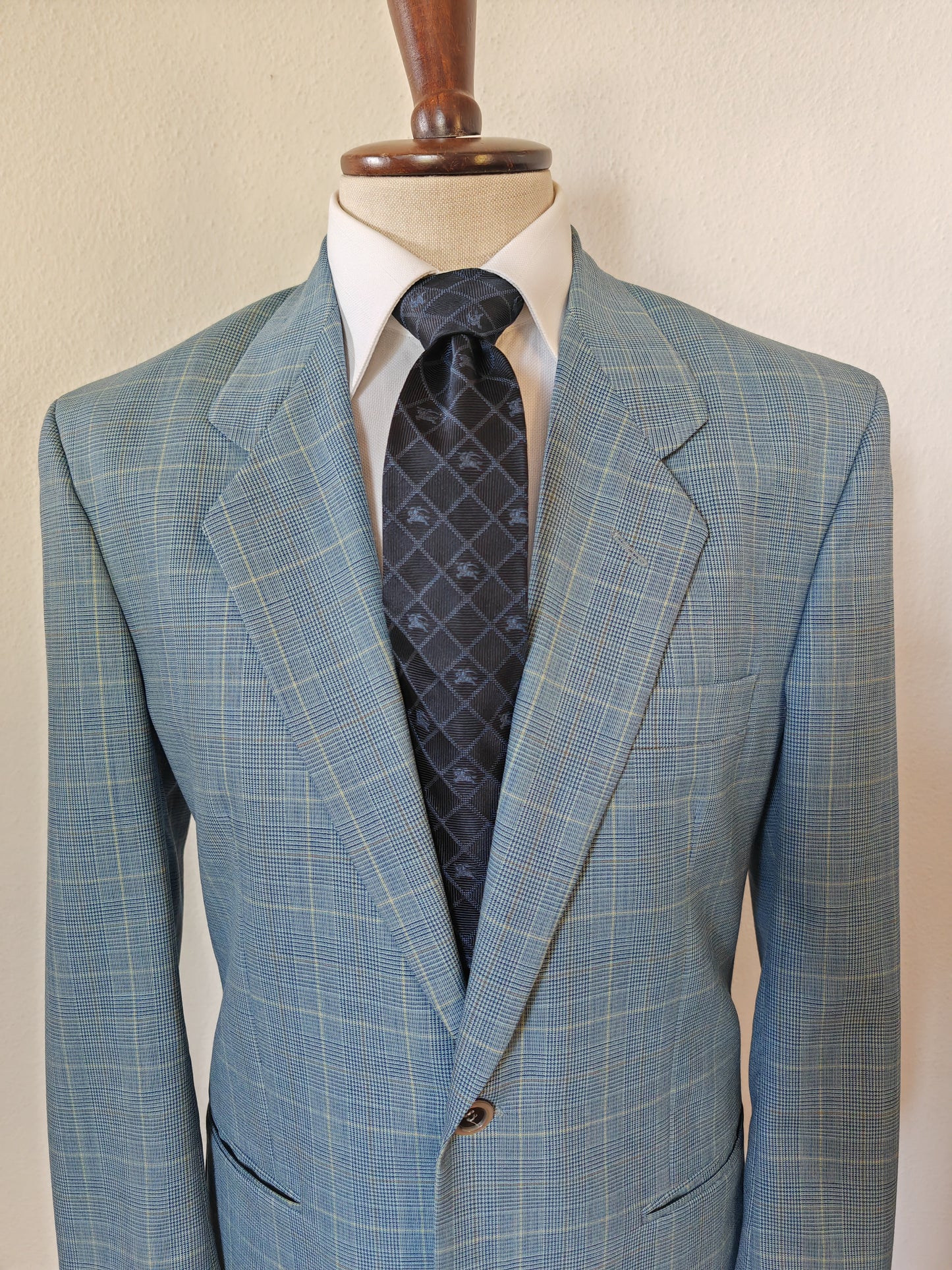 Jacket in fresco wool, blue prince of Wales - size 48