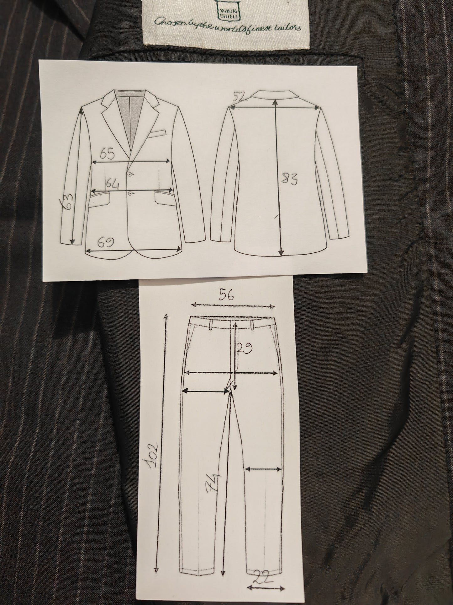 Completo sartoriale in fresco lana grigio gessato - tg. 60