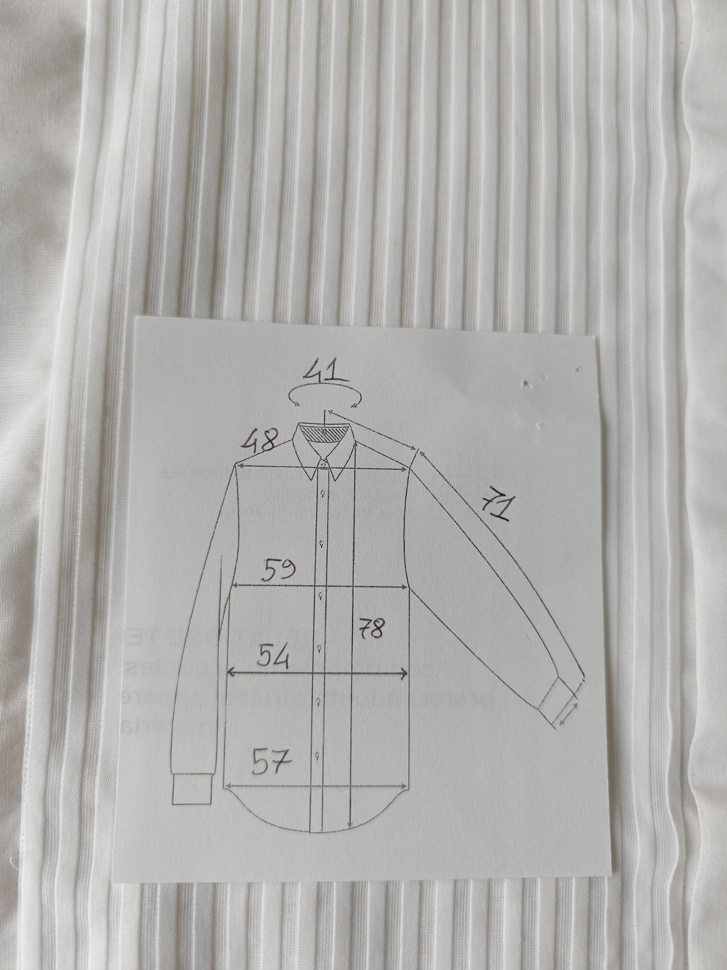 Camicia da smoking anni '70/'80 con sparato plissettato - tg. L collo 41