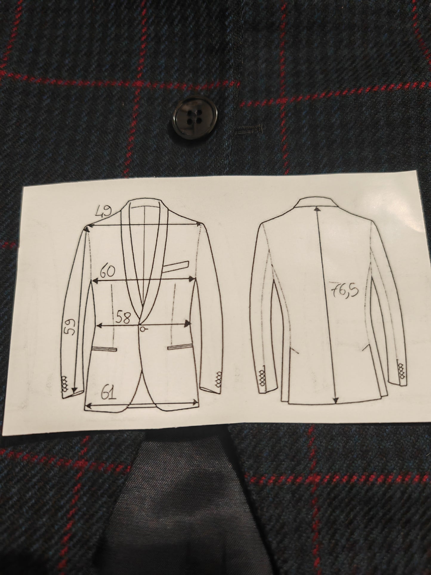 Giacca semi-sartoriale in panno pied-de-poule - tg. 54