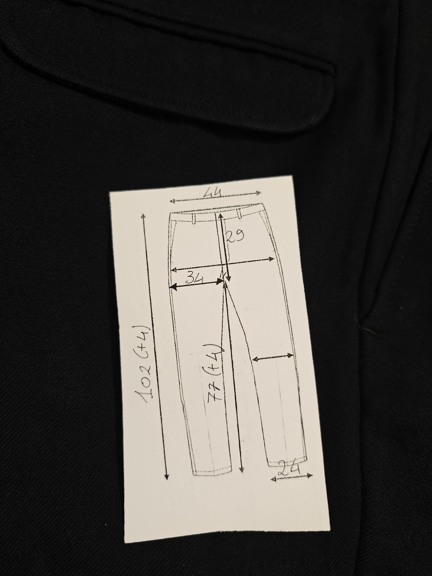 Pantalone in flanella anni '80 color blu notte - tg. 50