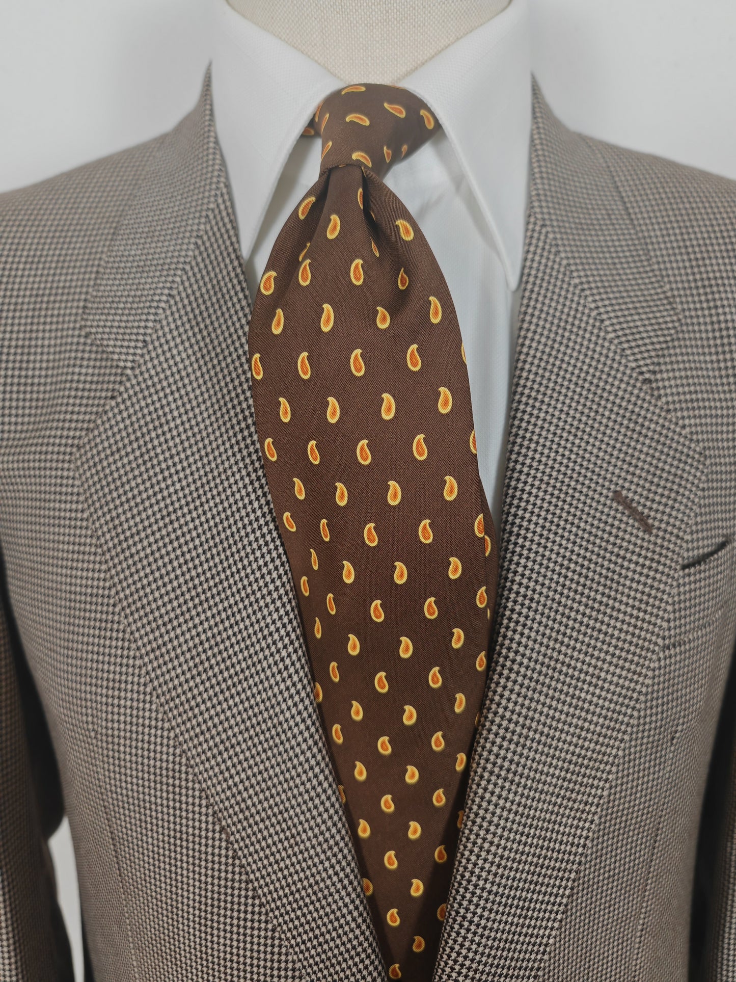 Church's brown tie, boteh paisly pattern