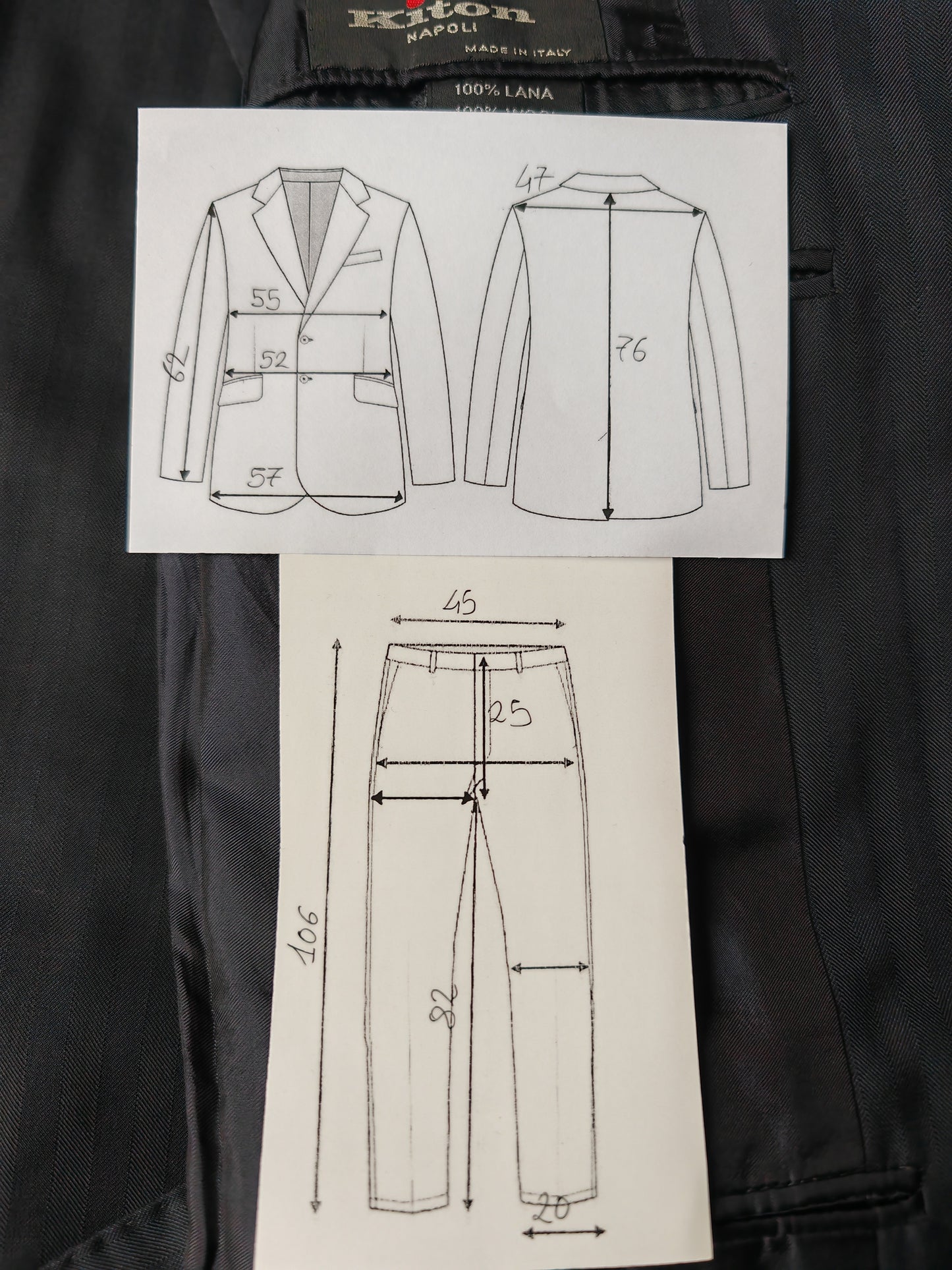 Completo Kiton blu notte in lana pettinata - tg. 50 drop 7