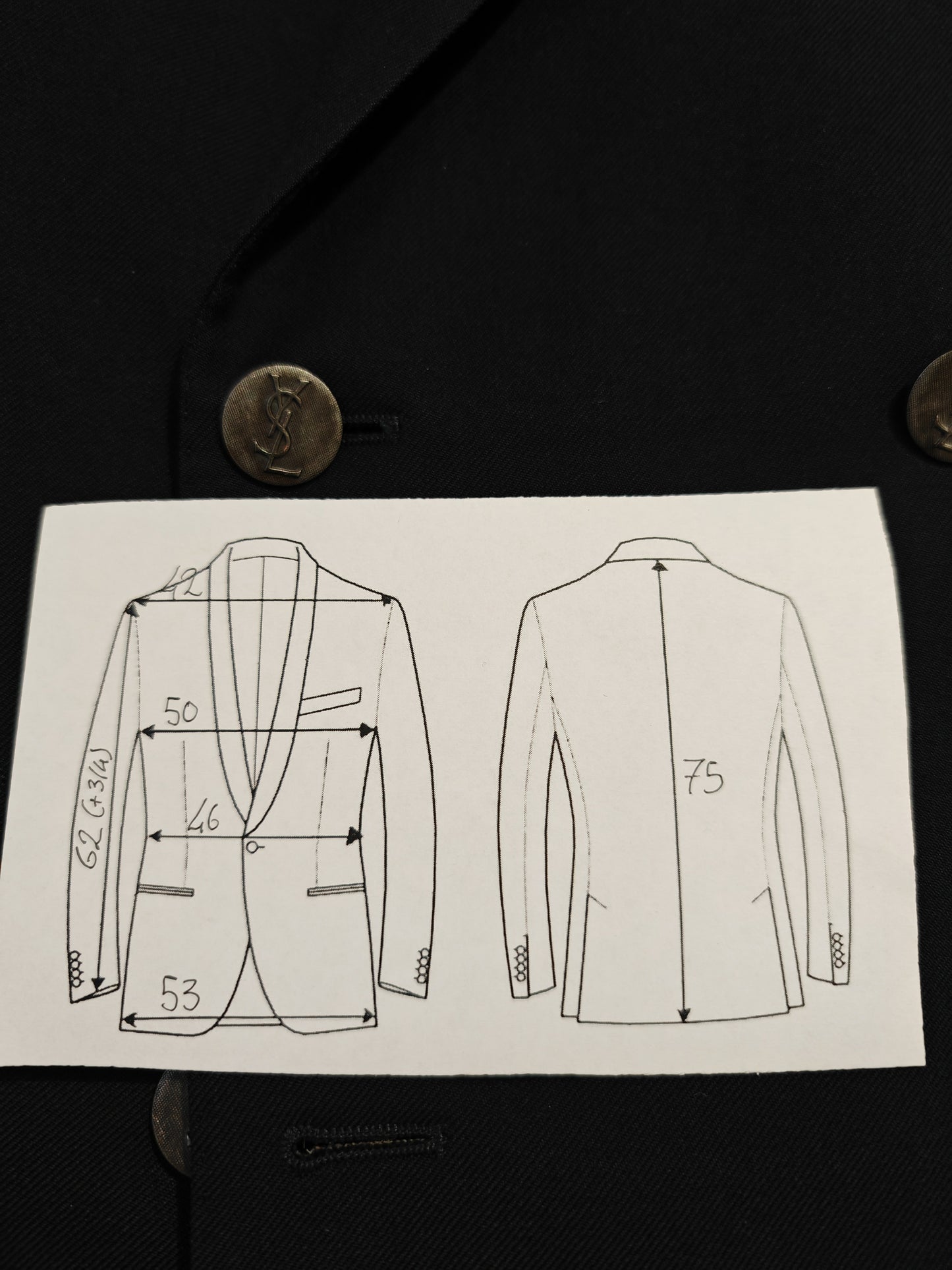 Blazer Yves Saint Laurent doppiopetto anni '70 - tg. 46