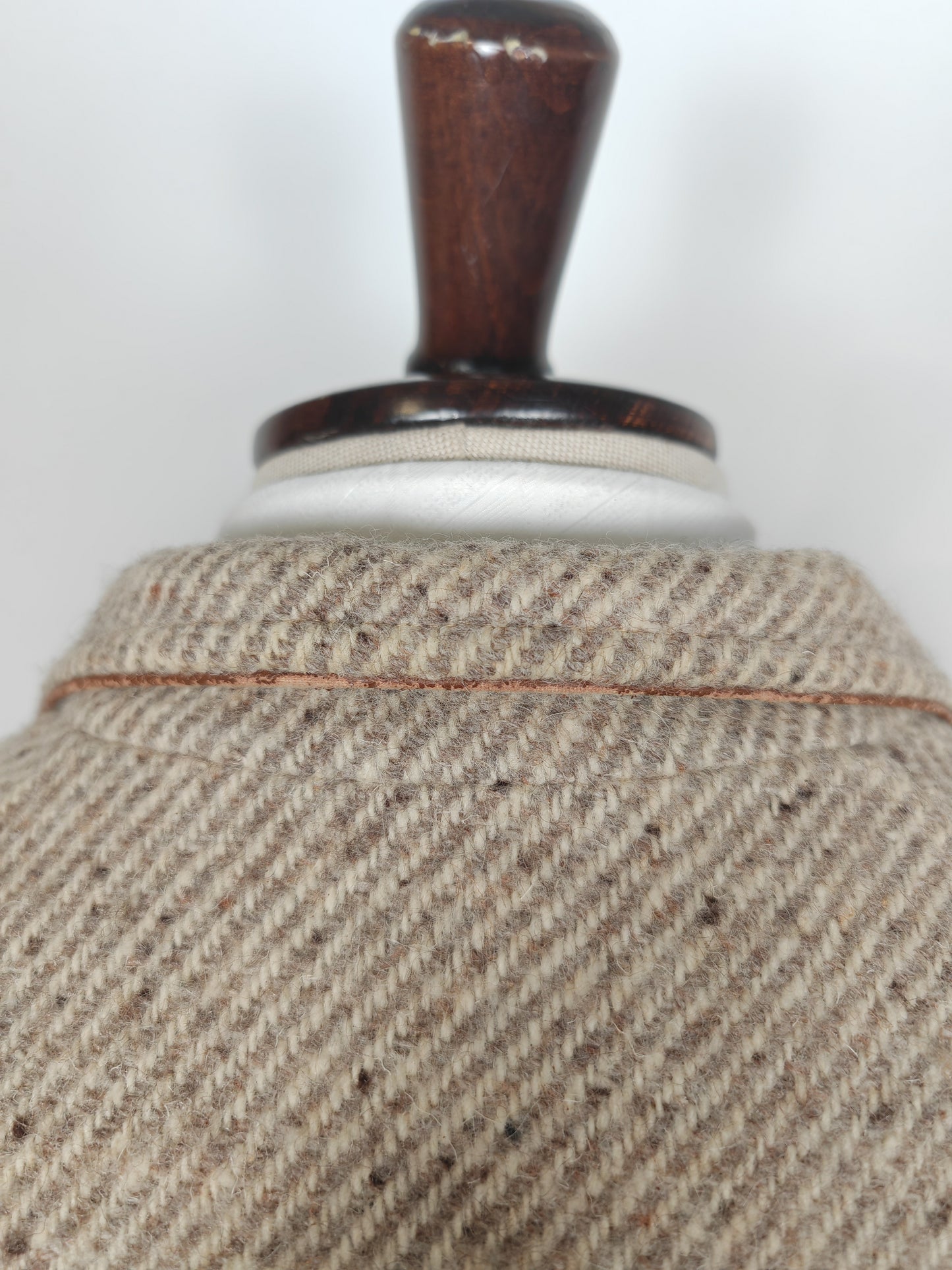 Cappotto raglan corto Salco in tweed color panna - tg. 48-52