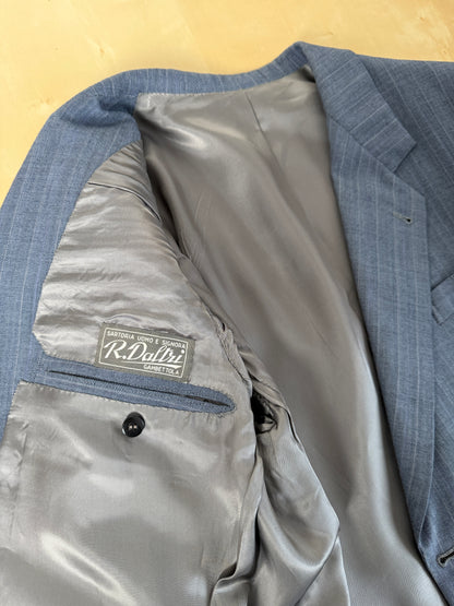 Completo sartoriale anni ‘60/'70 in grisaglia color carta da zucchero gessato - tg. 50/52