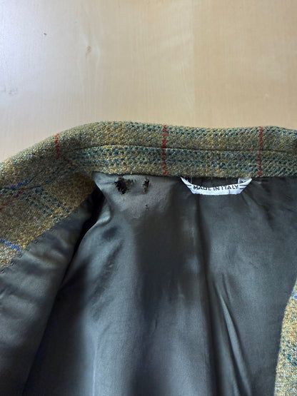 Giacca De Paz tweed verde finestrato - tg. 58