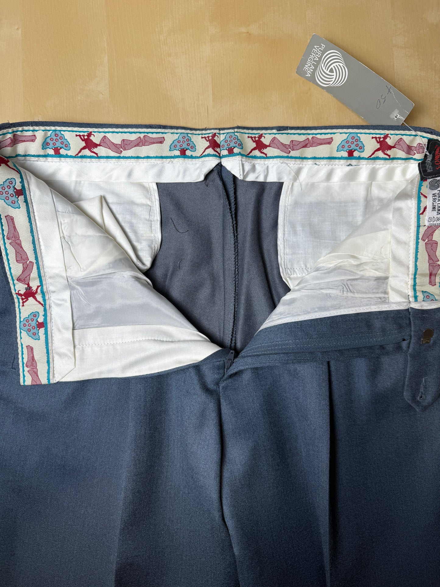 Pantaloni anni ‘80 blu petrolio (NOS) - tg. 46