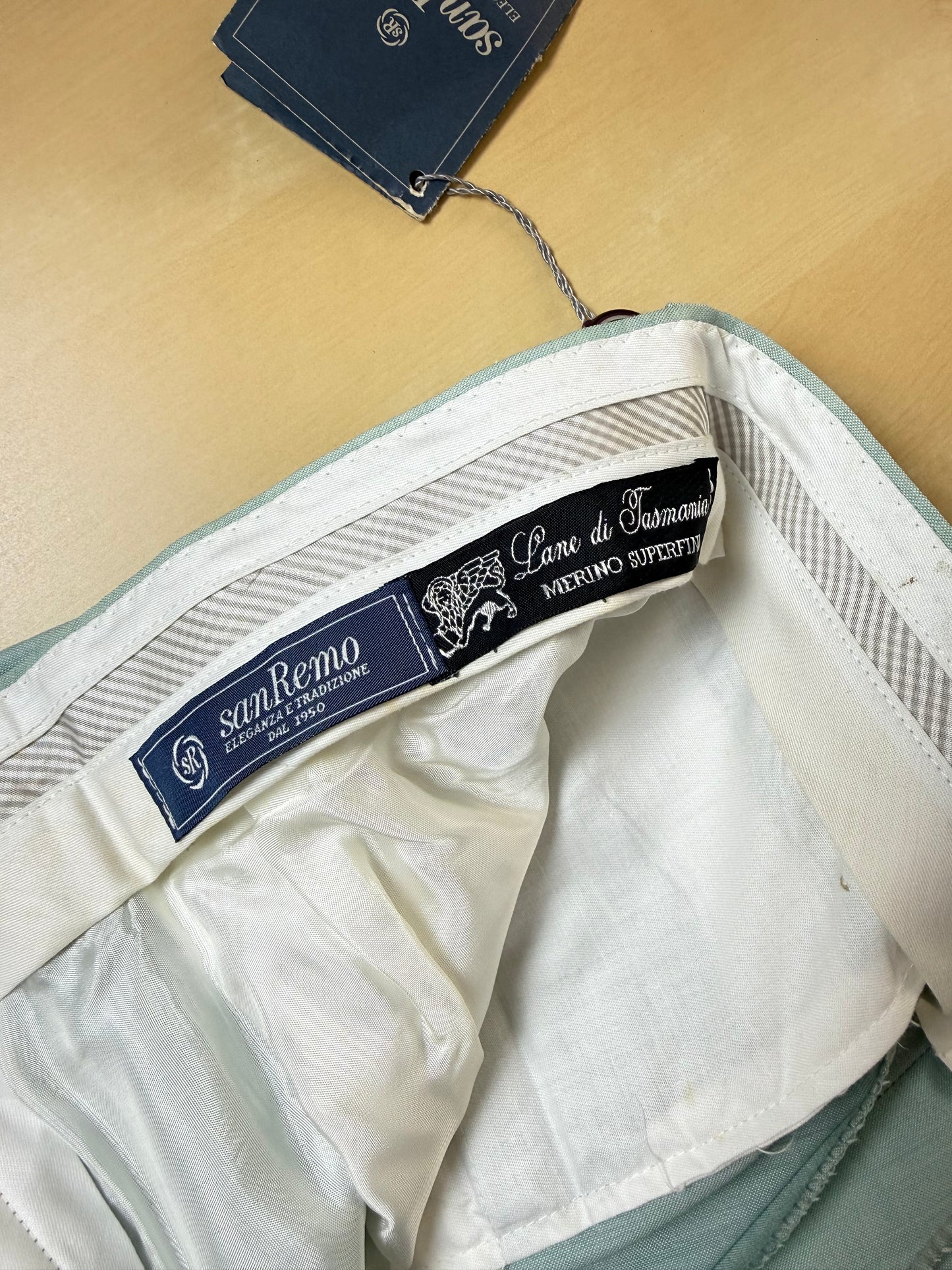 Pantaloni fresco lana turchese anni '80 (NOS) - tg. 48/50