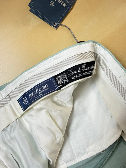 Pantaloni fresco lana turchese anni '80 (NOS) - tg. 48/50