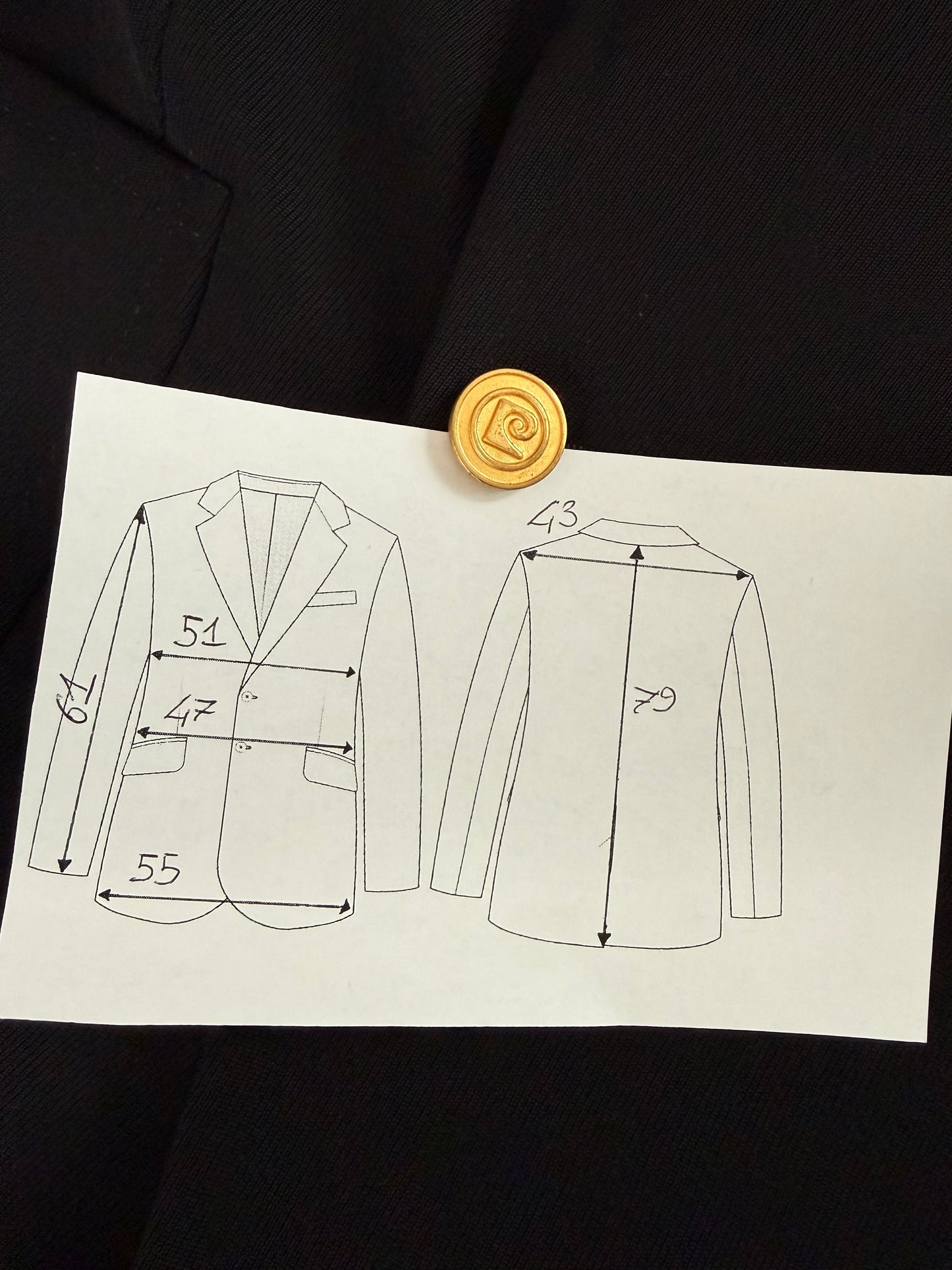 Navy blazer doppiopetto Pierre Cardin anni '70 - tg. 46