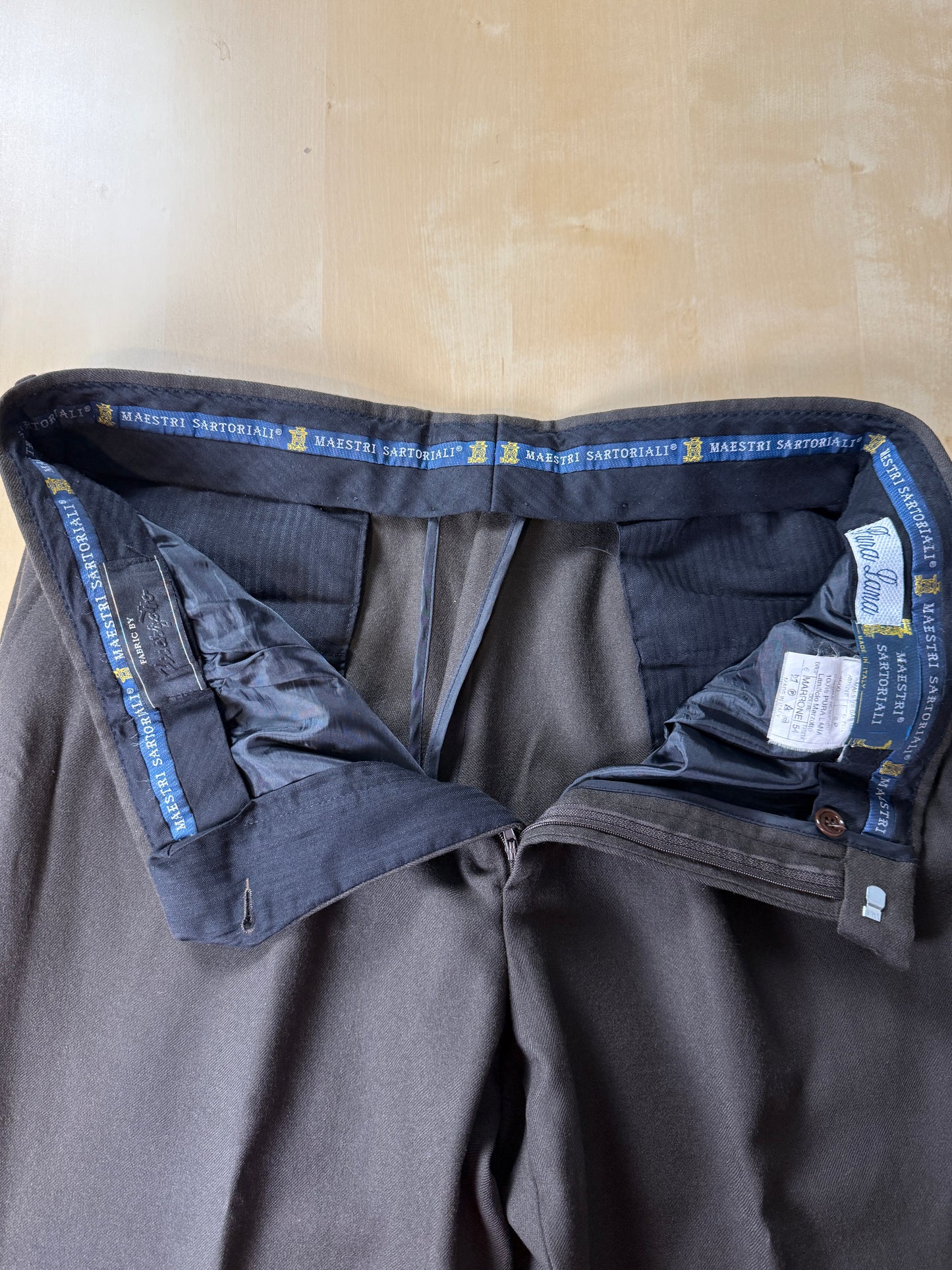 Pantaloni in flanella marrone scuro - tg. 54