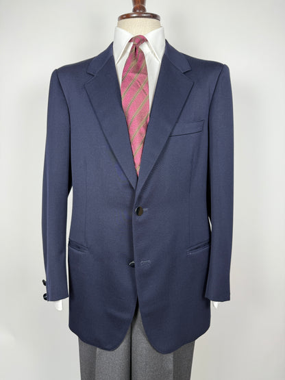 Blazer anni ‘70 in twill pettinato navy - tg. 50/52