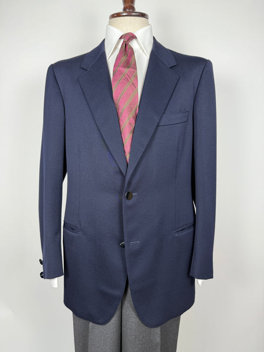 Blazer anni ‘70 in twill pettinato navy - tg. 50/52