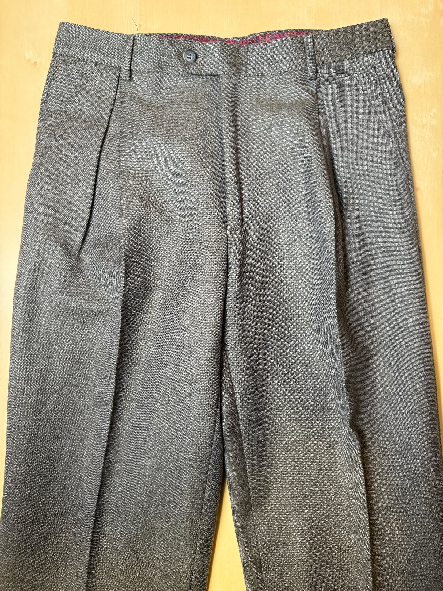 Pantaloni anni ‘80 grigio/cachi sale pepe (NOS) - tg. 46