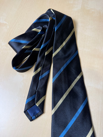 Cravatta regimental navy blu e oro