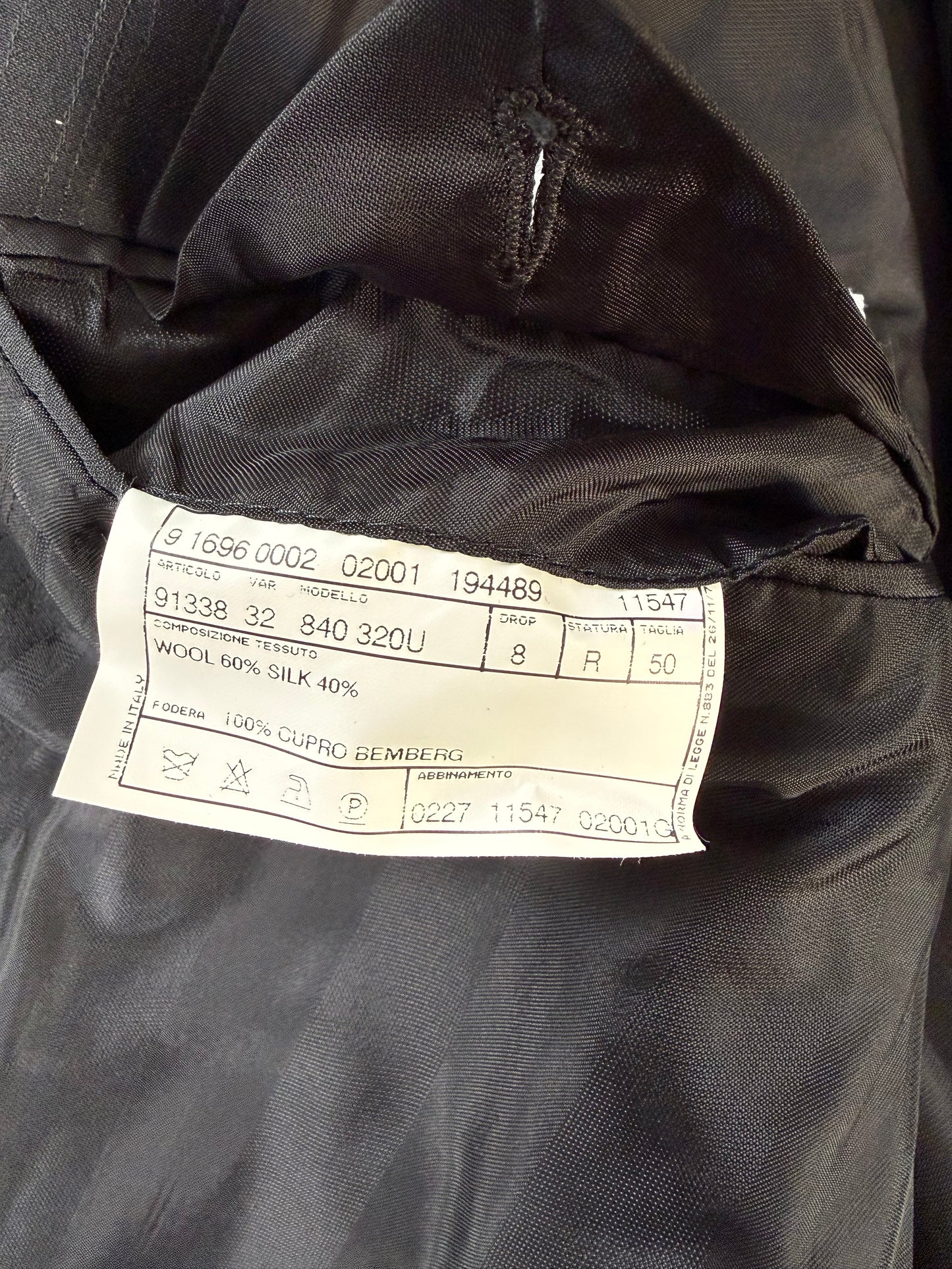 Completo 3 pezzi Pal Zileri nero lana e seta - tg. 50