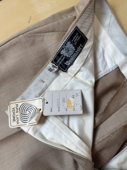 Pantaloni anni ‘70 lana pettinata beige (NOS) - tg. 52