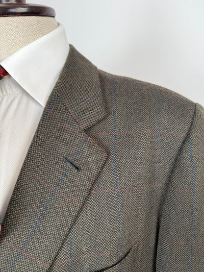 Giacca sartoriale in misto cashmere verde finestrato - tg. 58/60