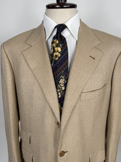 Giacca sartoriale herringbone lana e cashmere beige - tg. 54/56
