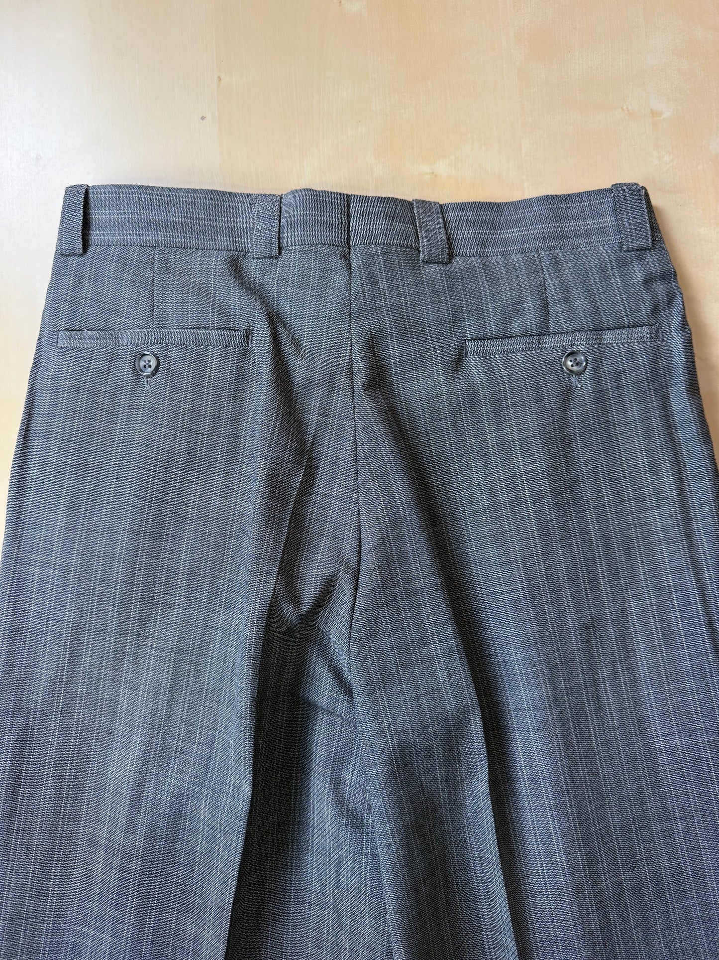 Pantaloni anni '80 fresco lana grigio a righe (NOS) - tg. 46