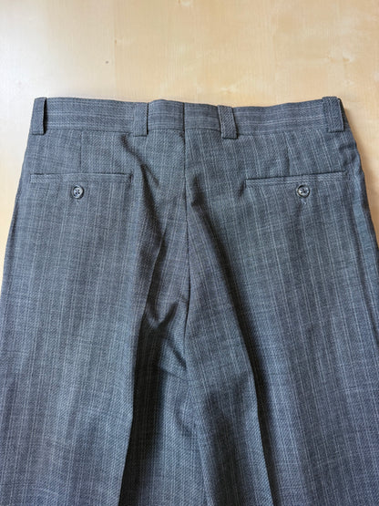 Pantaloni anni '80 fresco lana grigio a righe (NOS) - tg. 46