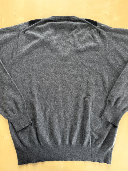 Pullover 100% cashmere grigio rombi - M