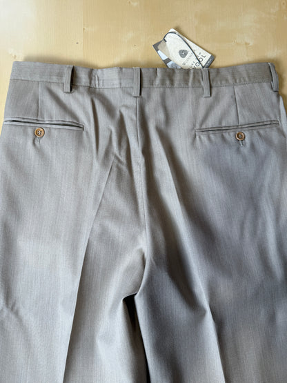 Pantalone anni ‘90 in fresco lana beige/cachi (NOS) - tg. 52