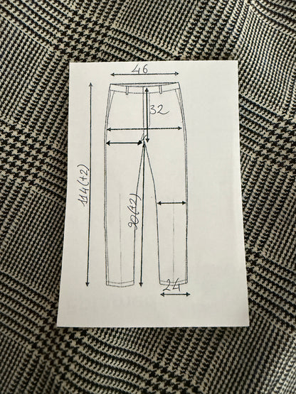Pantaloni anni ‘80 flanella principe di Galles - tg. 52