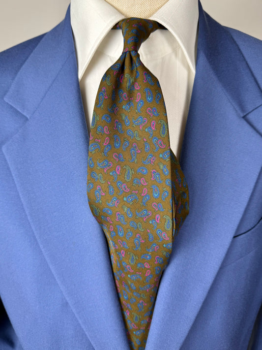Cravatta Armani vintage paisley cachi