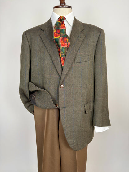 Giacca sartoriale in misto cashmere verde finestrato - tg. 58/60