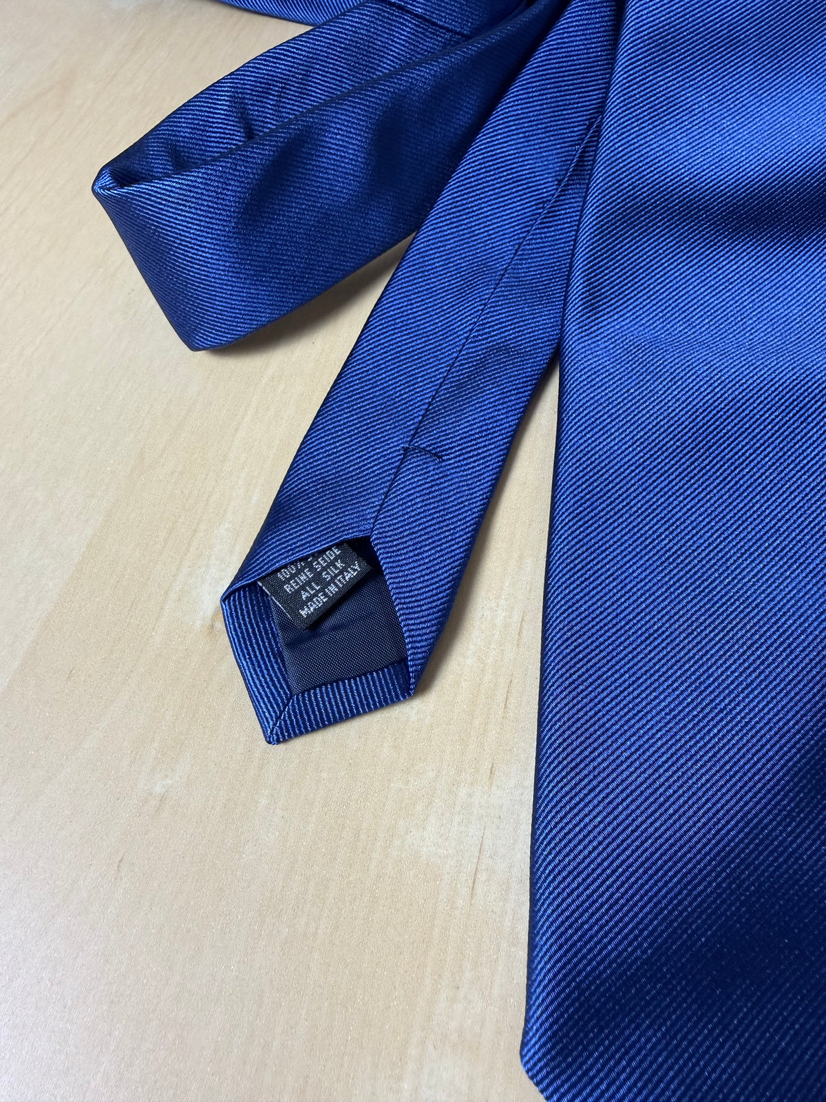 Cravatta De Paz bluette tinta unita