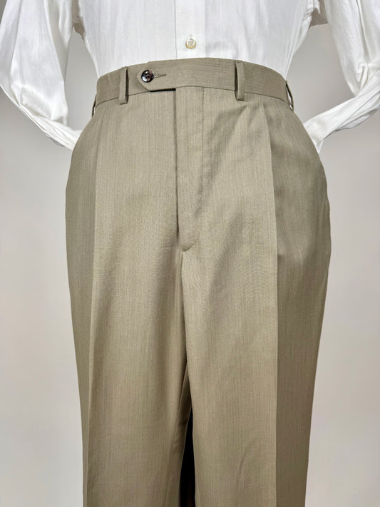 Pantaloni fresco lana verde salvia - tg. 50/52