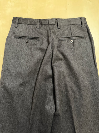 Pantalone anni ‘70 in flanella marrone con tasche alla carrettiera (NOS) - tg. 44/46