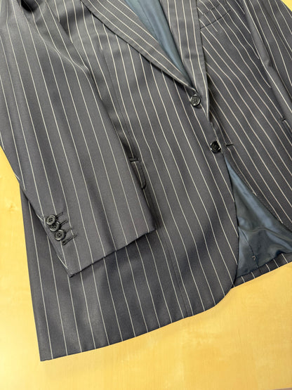 Completo sartoriale flanella pettinata blu gessato - tg. 56 drop 0-2