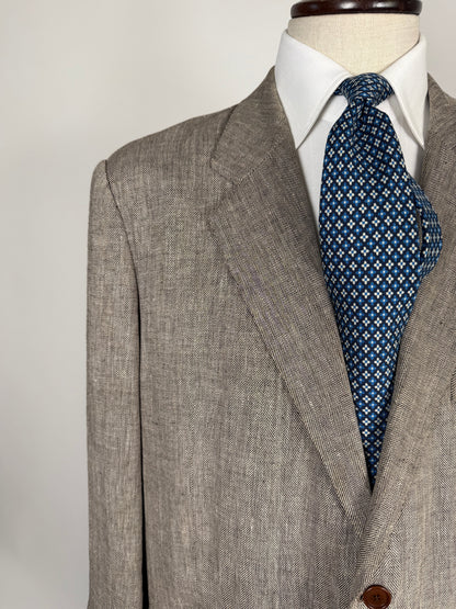 Giacca sartoriale in puro lino herringbone - tg. 60/62