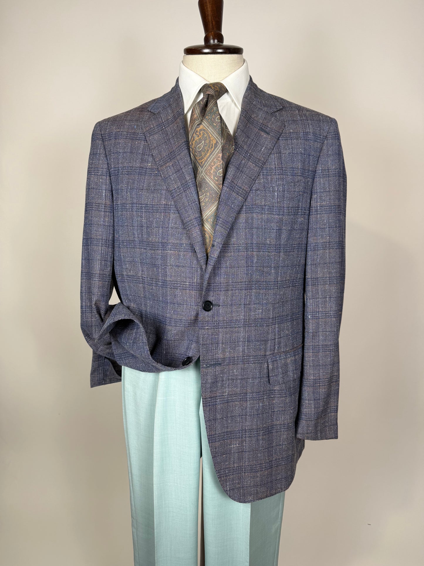 Giacca estiva in hopsack lana seta lino e cotone lilla - tg. 54