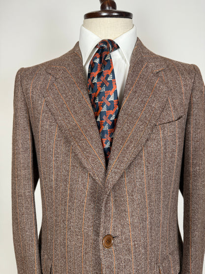 Completo anni ‘70 tweed marrone - tg. 50