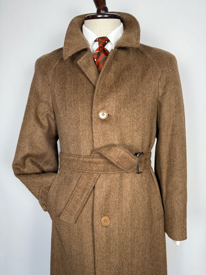 Cappotto raglan anni ‘70/‘80 marrone spigato - tg. 44-48