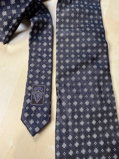 Cravatta Gucci grigio-bronzo micro fantasia